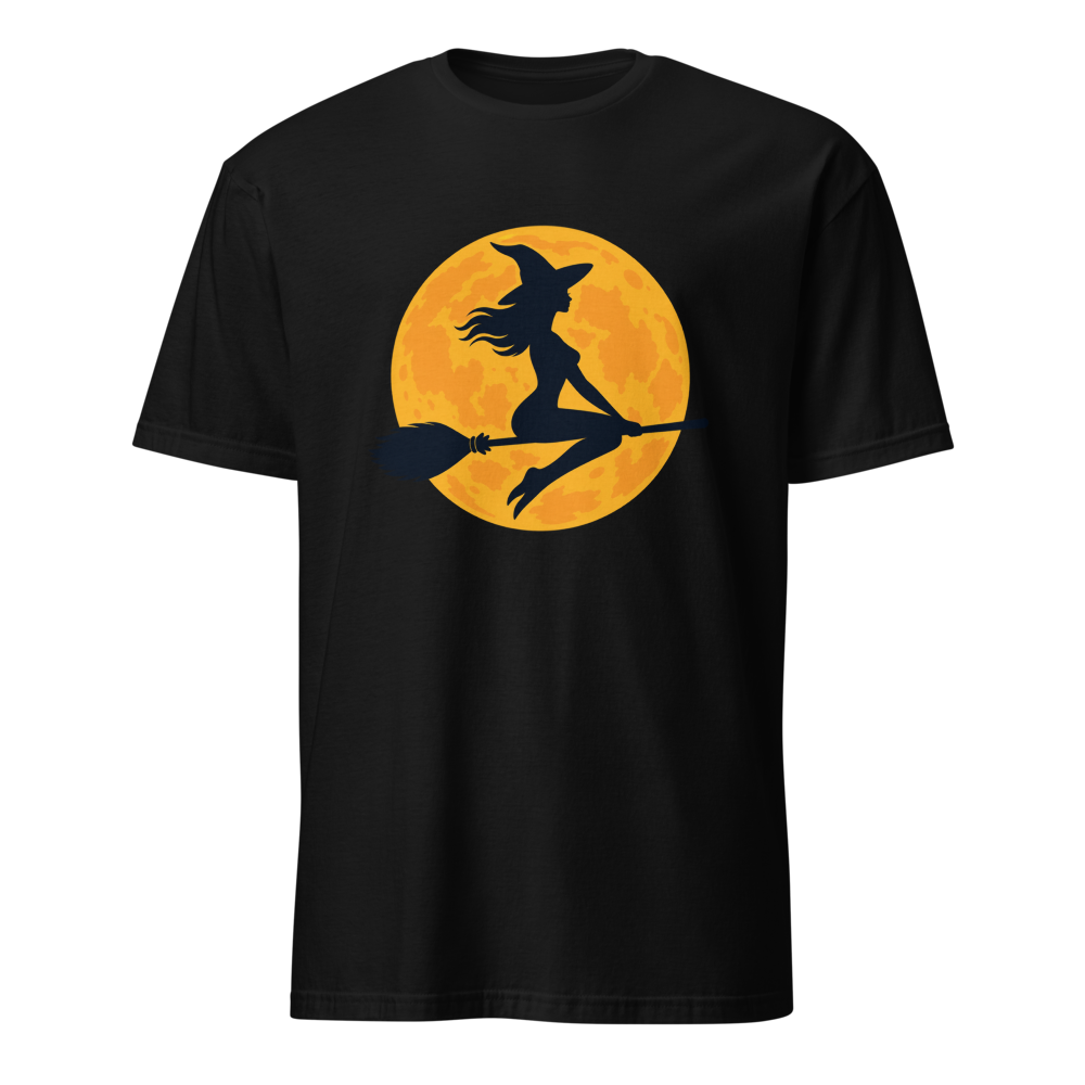 Witch Over the Orange Moon T-Shirt · Unisex / Black / S