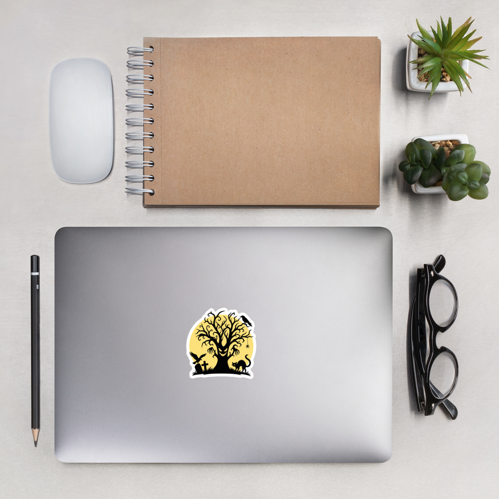 Malicious Tree under the Full Moon Sticker · White / 3″×3″