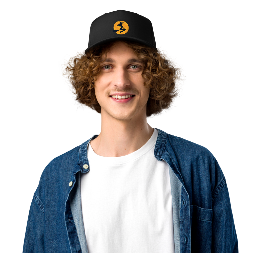 Witch Over the Orange Moon Cap · Black / One size