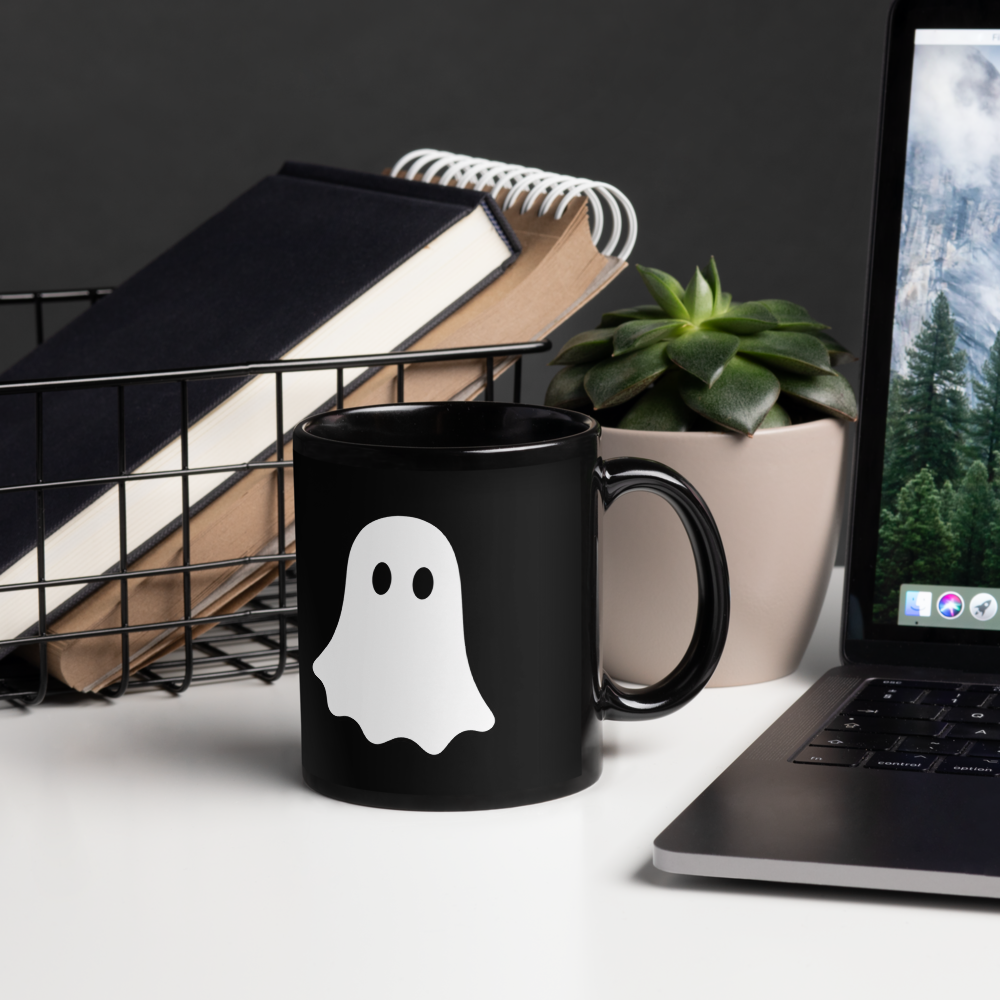 Little White Ghost Mug · Black / 11 oz