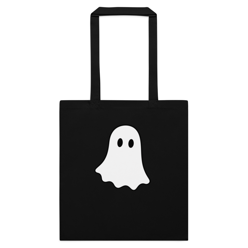 Little White Ghost Tote Bag · Black / One size