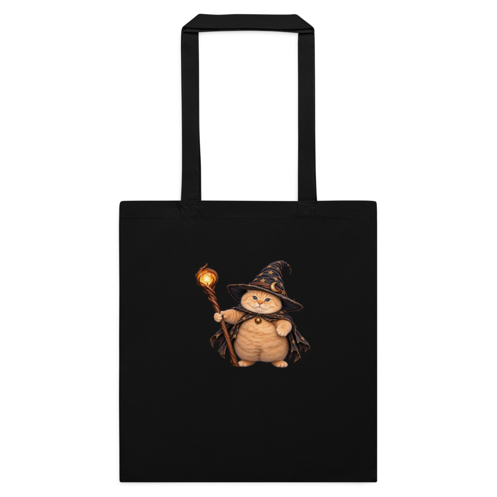 Witch Cat Tote Bag · Black / One size