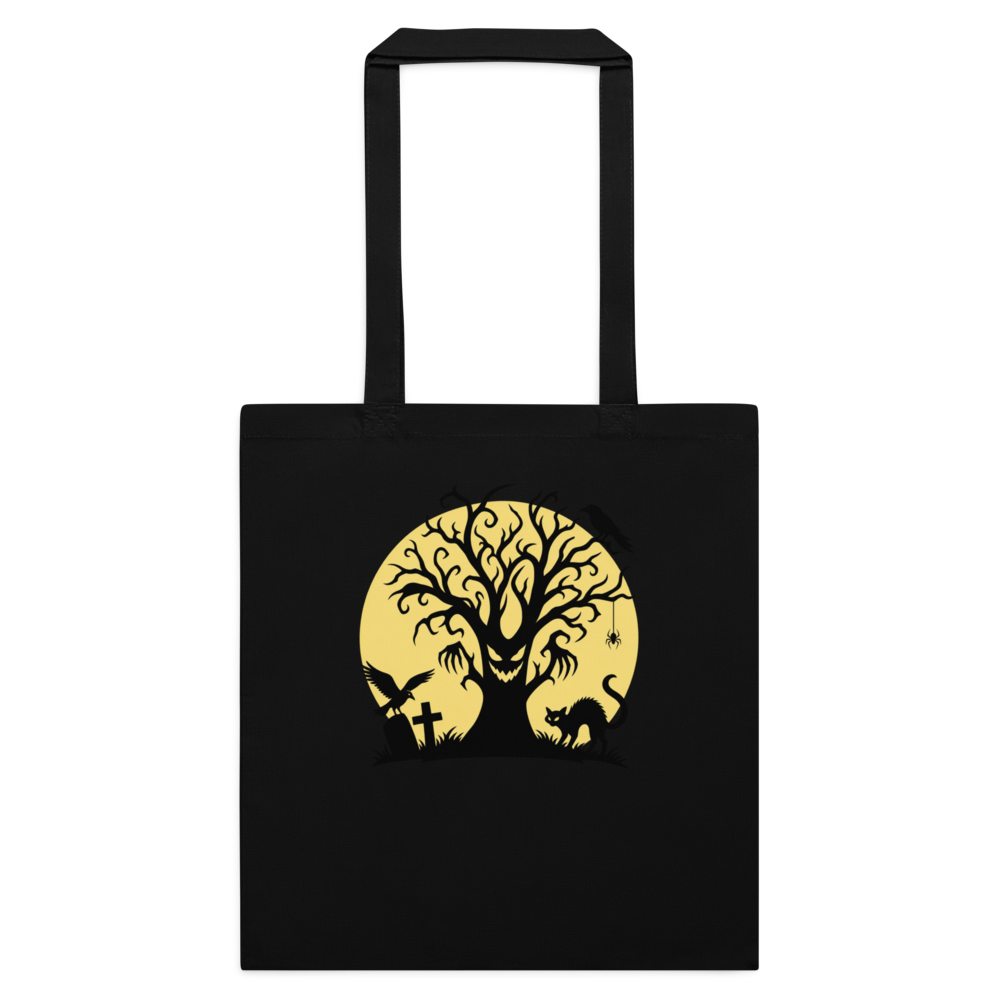 Evil Tree Under the Full Moon Tote Bag · Black / One size