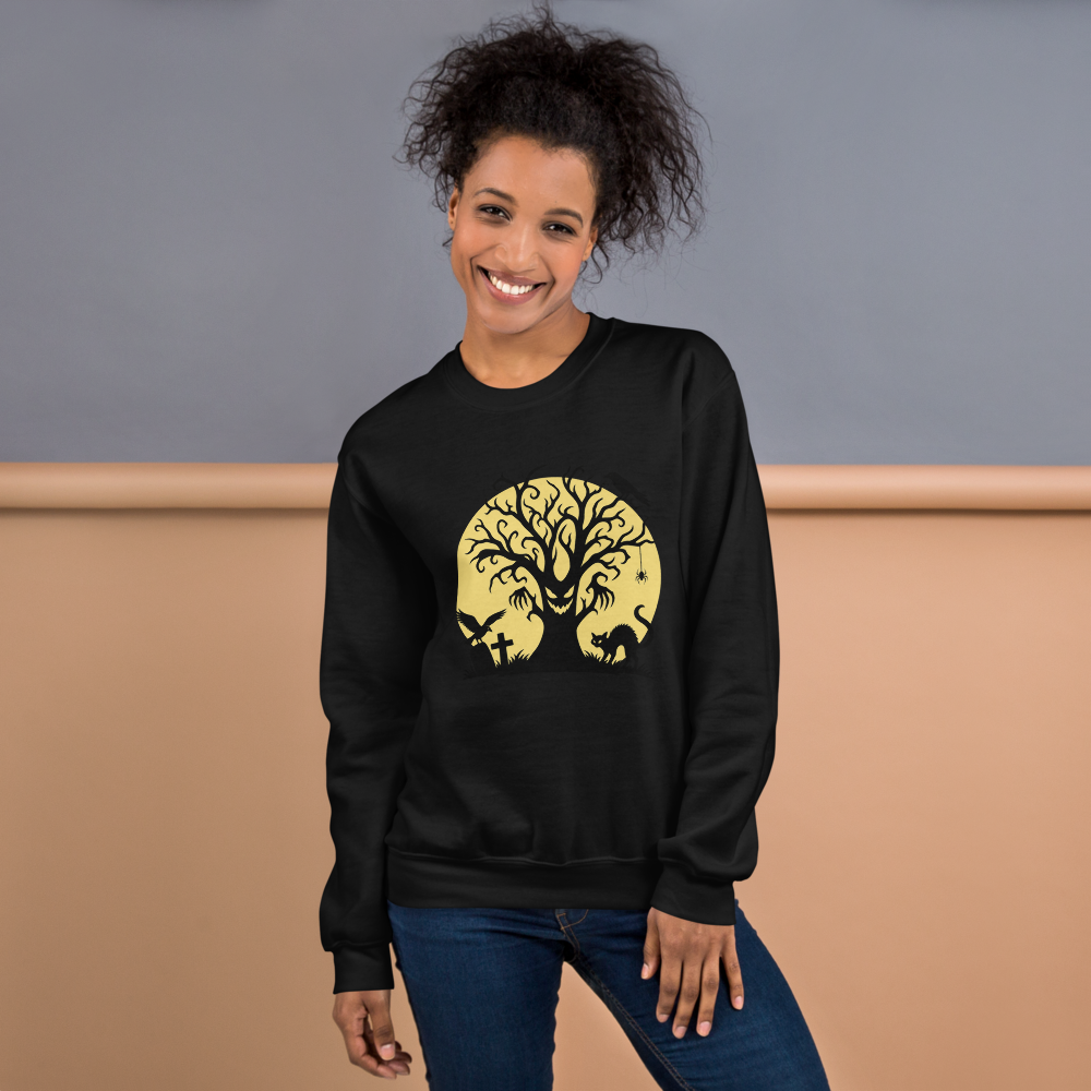 Evil Tree Under the Full Moon Sweatshirt · Unisex / Black / S