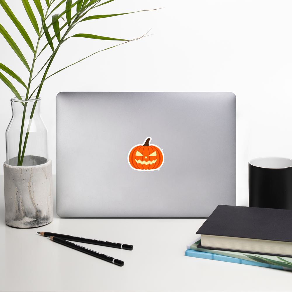 Halloween Pumpkin Sticker · White / 3″×3″