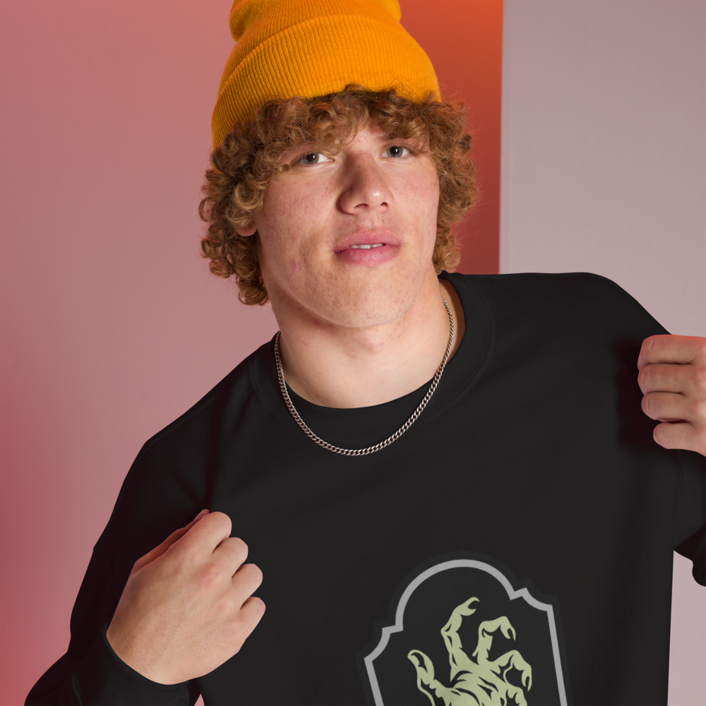 Zombie Hand on Grave Sweatshirt · Unisex / Black / S