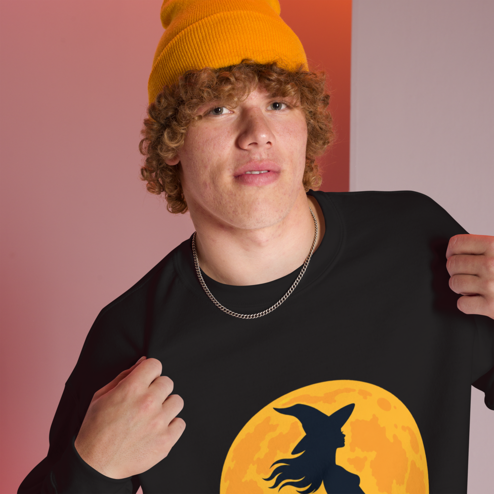 Witch on the Orange Moon Sweatshirt · Unisex / Black / S