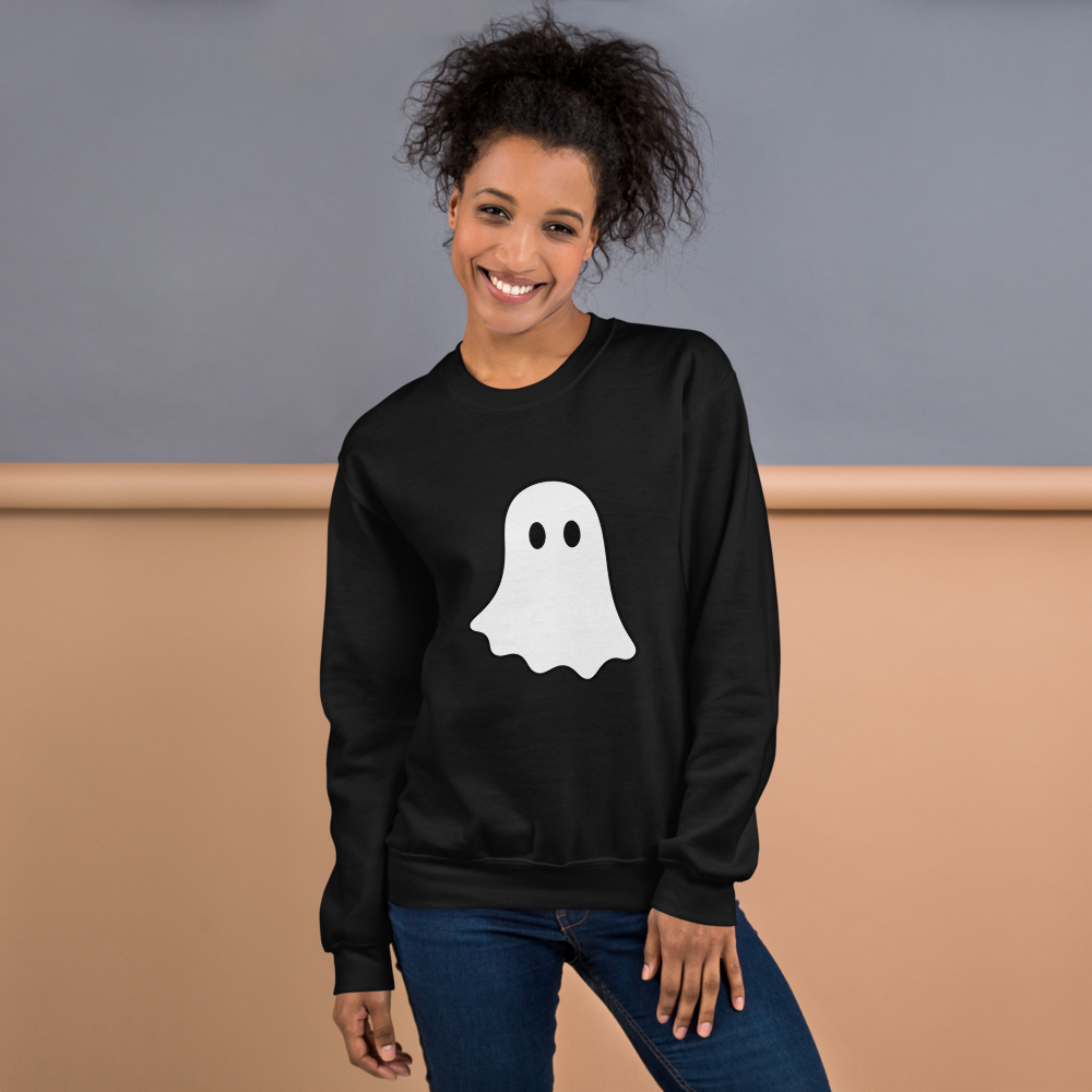 Little White Ghost Sweatshirt · Unisex / Black / S