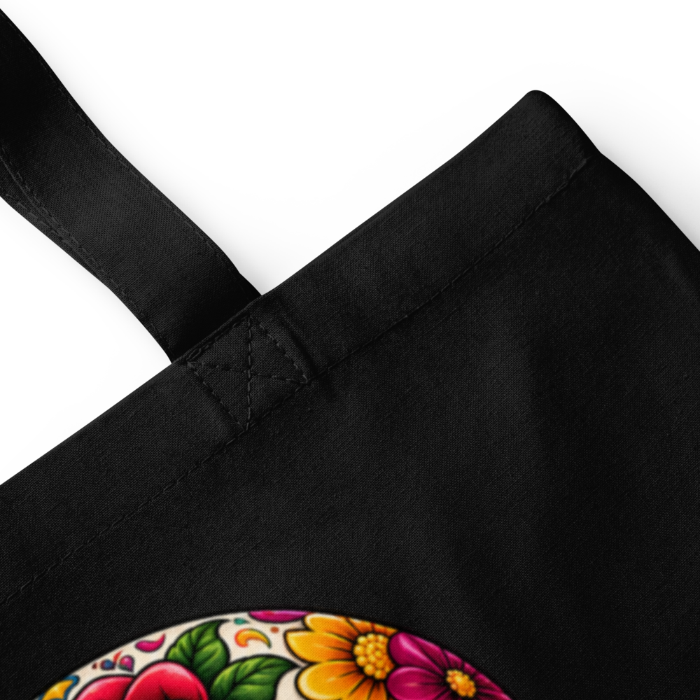 Skull Cotton Color Tote Bag · Black / One size
