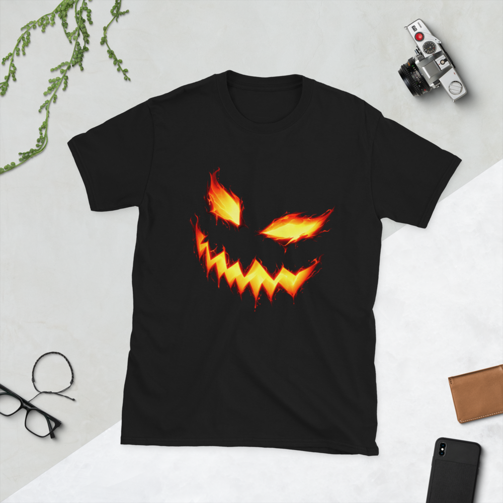 Scary Pumpkin T-Shirt · Unisex / Black / S