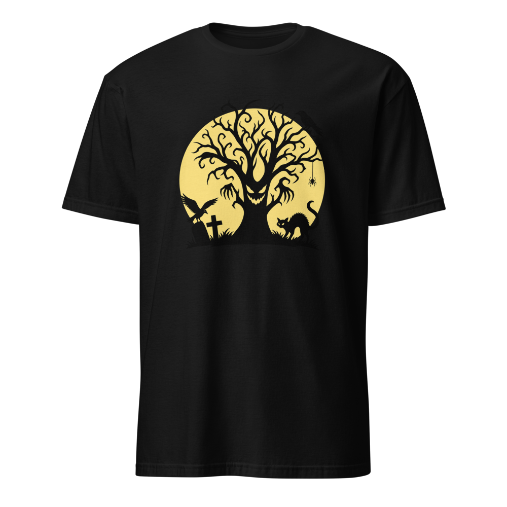 Evil Tree Under the Full Moon T-Shirt · Unisex / Black / S