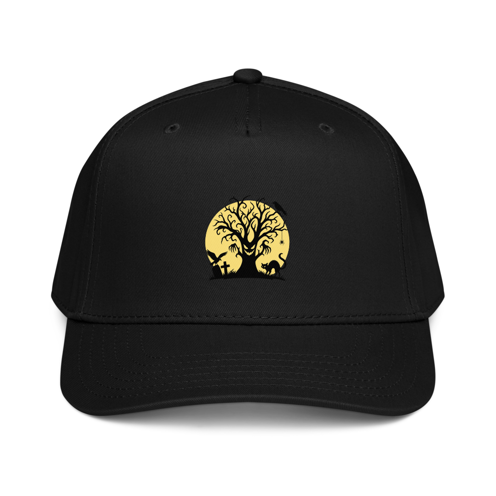 Evil Tree Under the Full Moon Cap · Black / One size