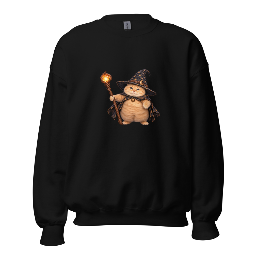 Witch Cat Sweatshirt · Unisex / Black / S