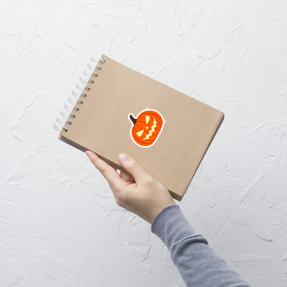 Halloween Pumpkin Sticker · White / 3″×3″