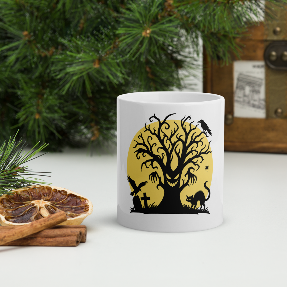 Evil Tree Under the Full Moon Mug · White / 11 oz