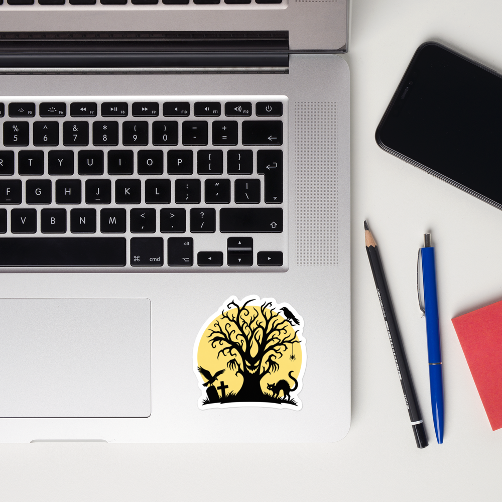 Malicious Tree under the Full Moon Sticker · White / 3″×3″