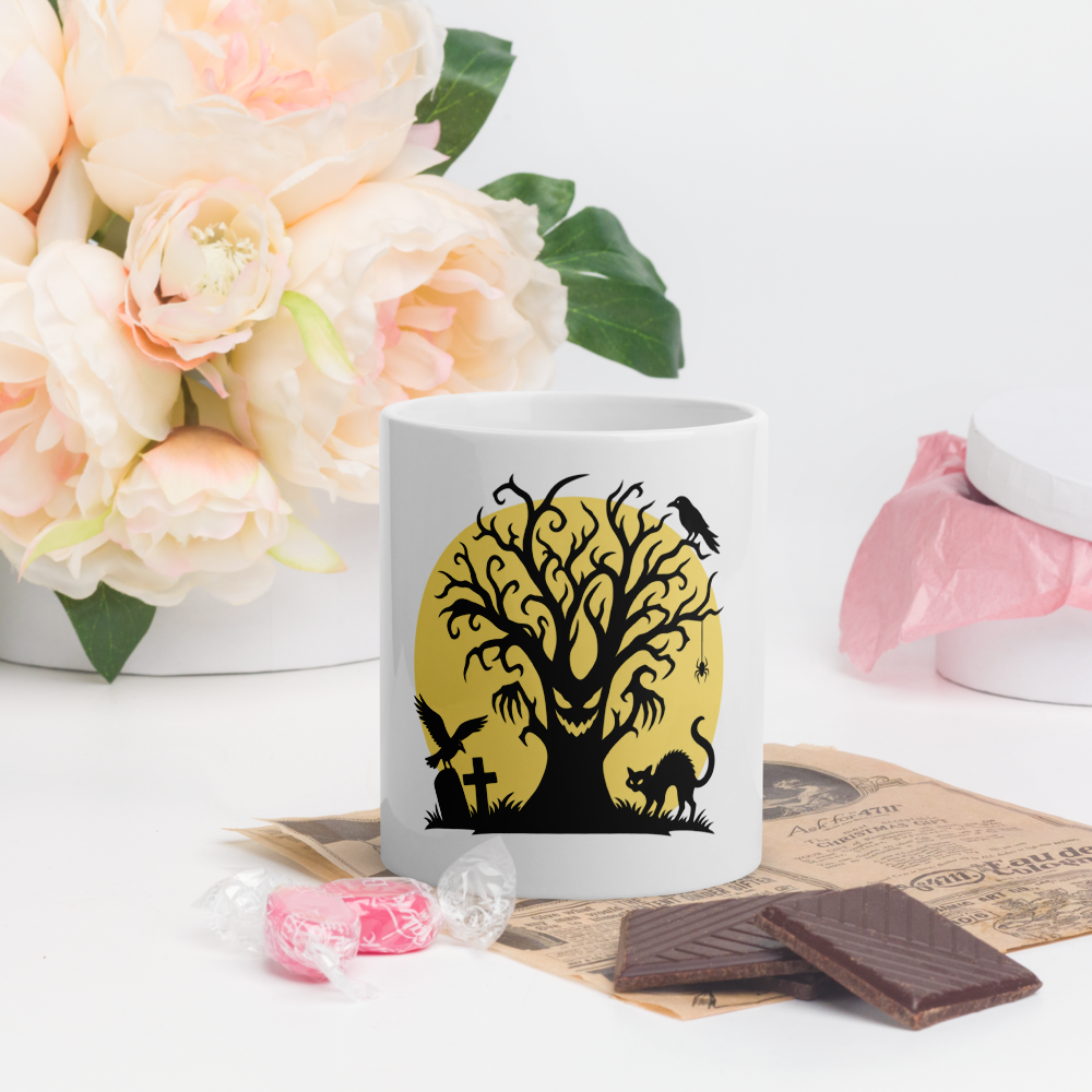 Evil Tree Under the Full Moon Mug · White / 11 oz
