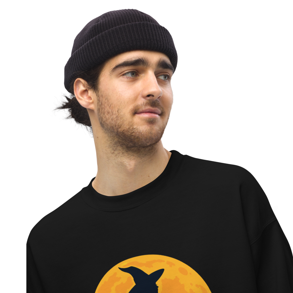 Witch on the Orange Moon Sweatshirt · Unisex / Black / S