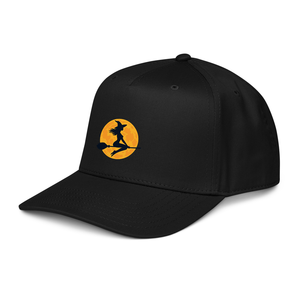 Witch Over the Orange Moon Cap · Black / One size