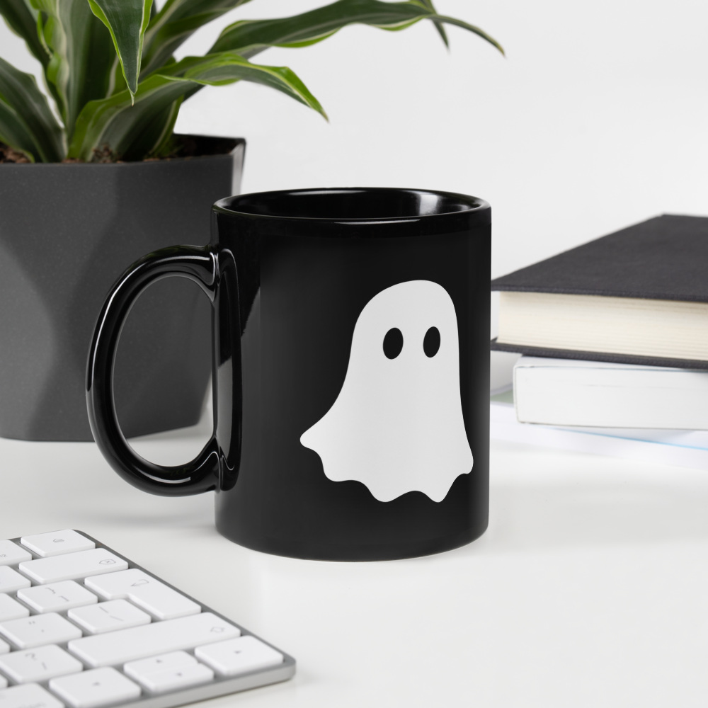 Little White Ghost Mug · Black / 11 oz