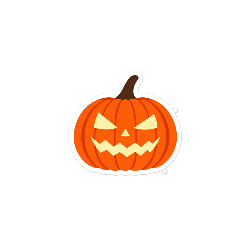 Halloween Pumpkin Sticker · White / 3″×3″