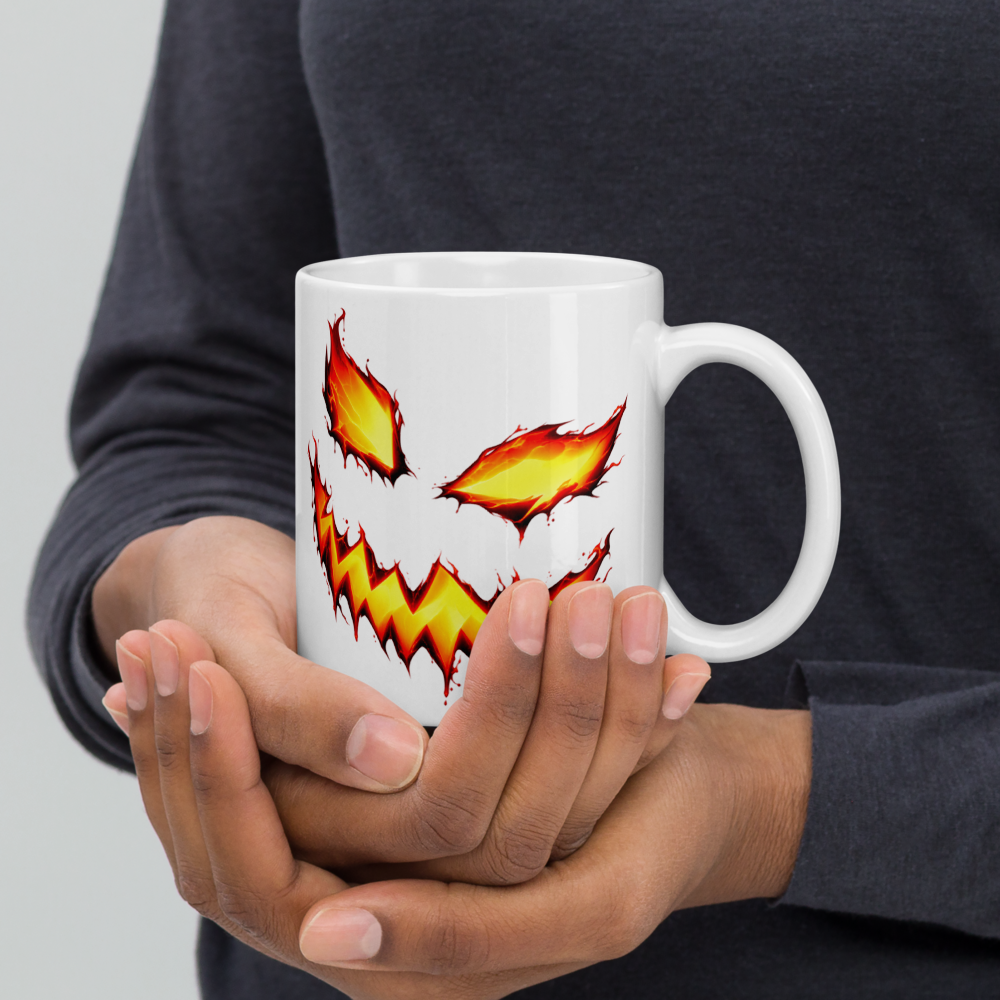 Scary Pumpkin White Mug · White / 11 oz
