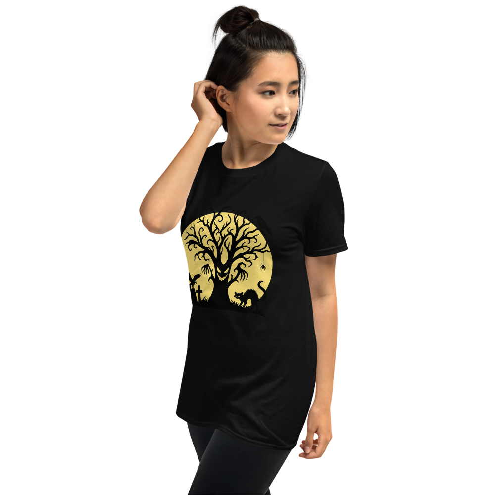 Evil Tree Under the Full Moon T-Shirt · Unisex / Black / S