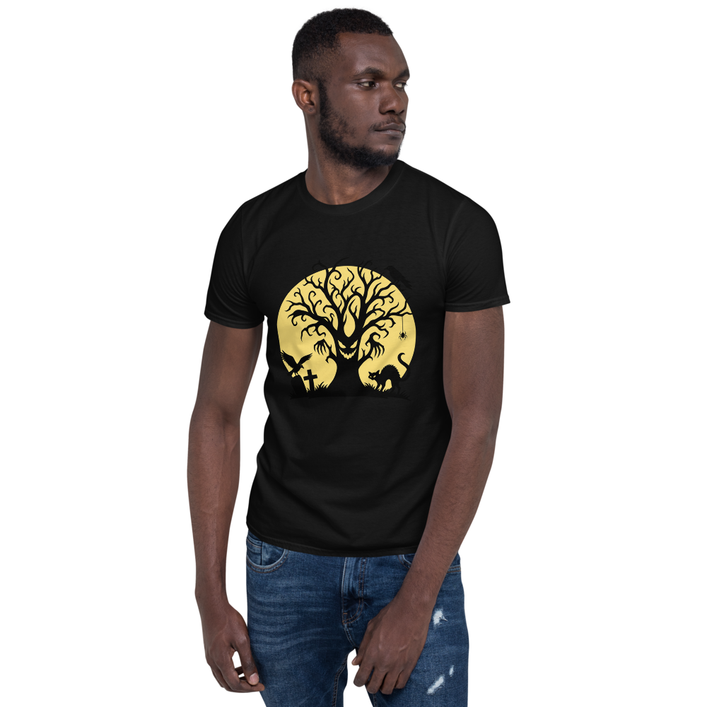 Evil Tree Under the Full Moon T-Shirt · Unisex / Black / S