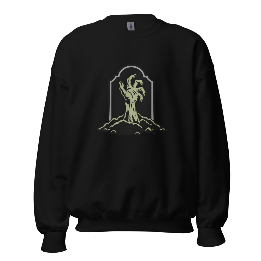 Zombie Hand on Grave Sweatshirt · Unisex / Black / S