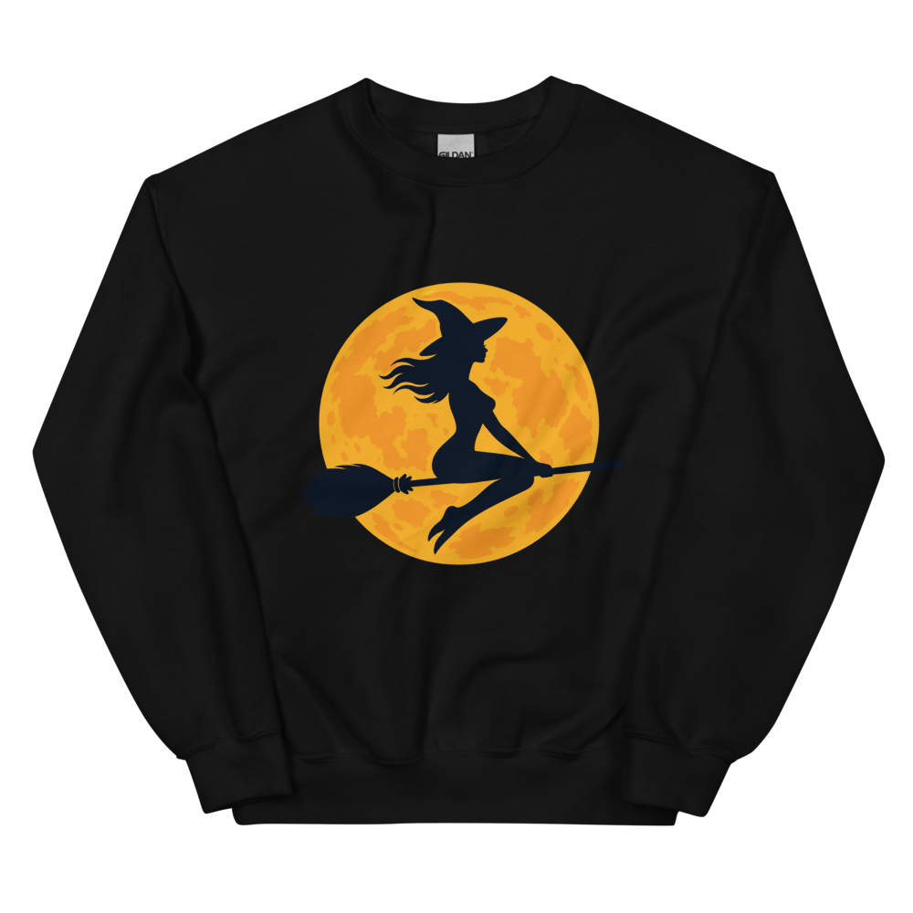 Witch on the Orange Moon Sweatshirt · Unisex / Black / S