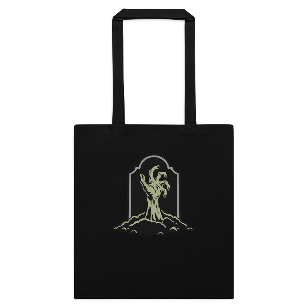 Zombie Hand Emerging from a Grave Tote Bag · Black / One size
