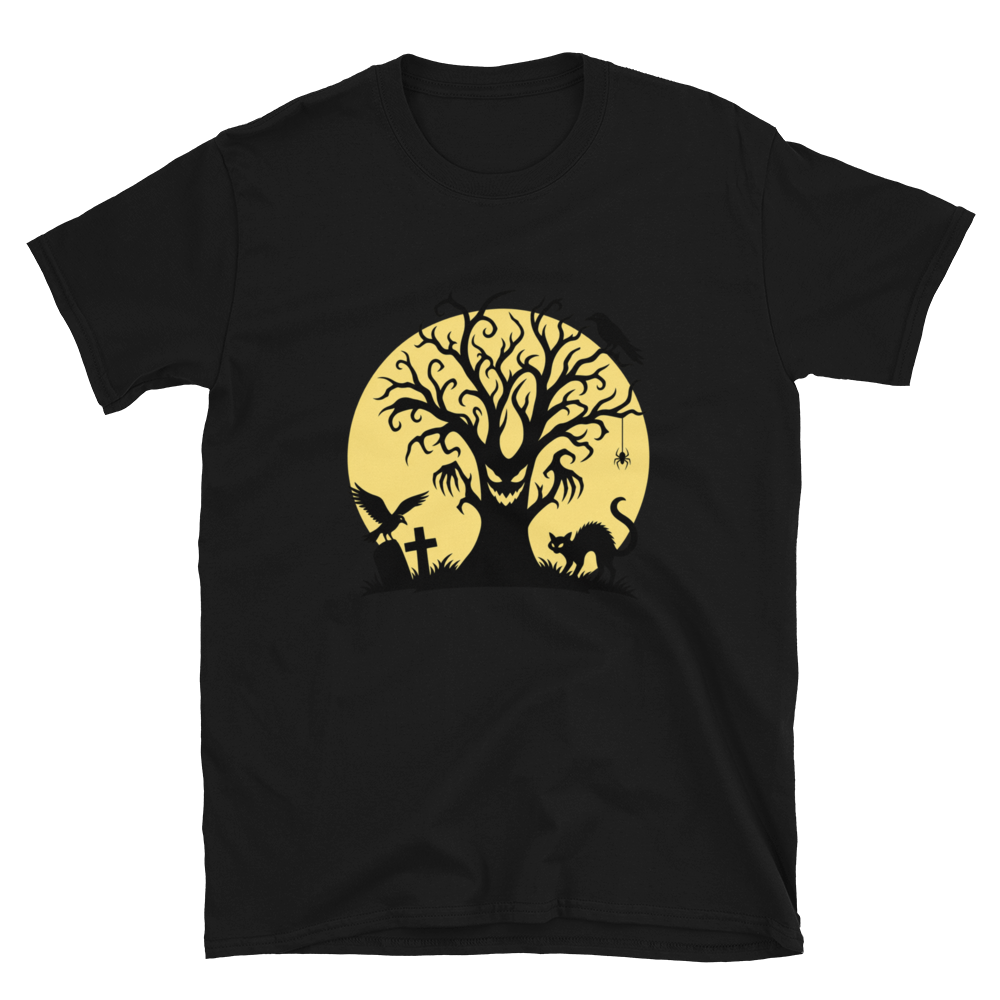 Evil Tree Under the Full Moon T-Shirt · Unisex / Black / S
