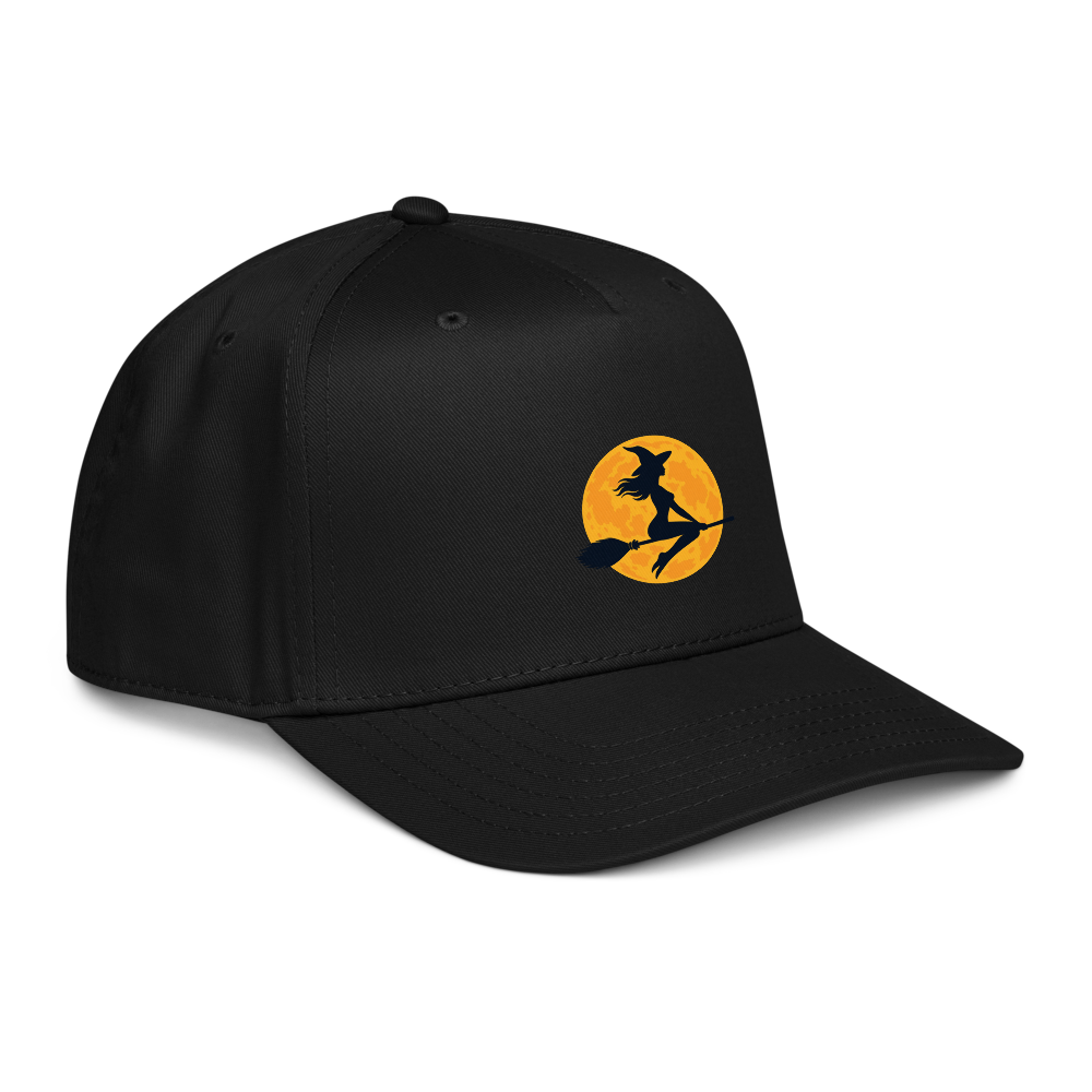 Witch Over the Orange Moon Cap · Black / One size