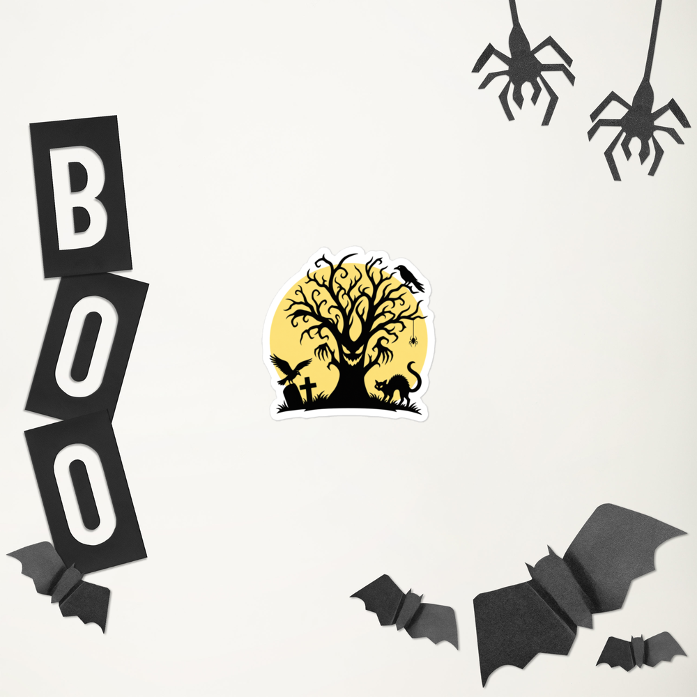 Malicious Tree under the Full Moon Sticker · White / 3″×3″
